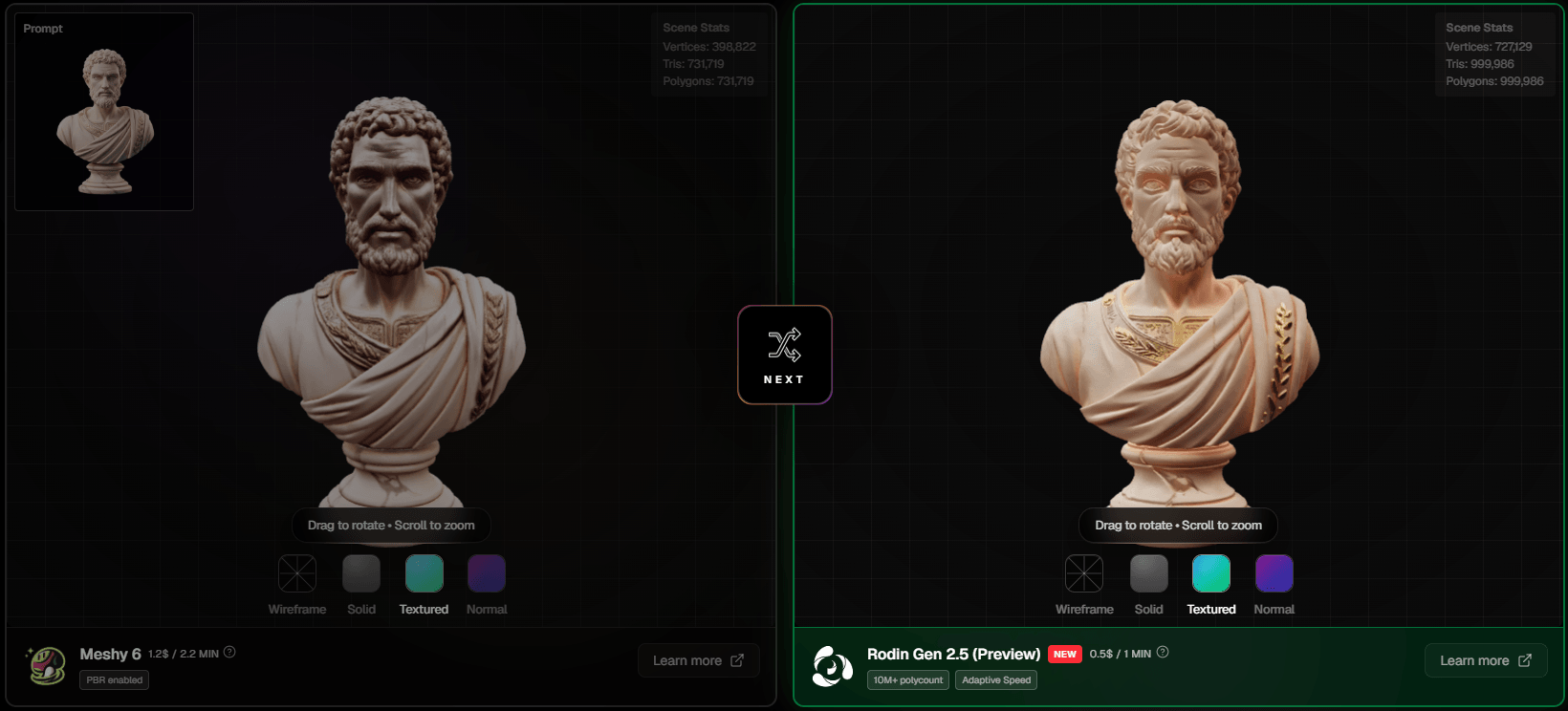 Arena after voting — tool names revealed with winner highlighted